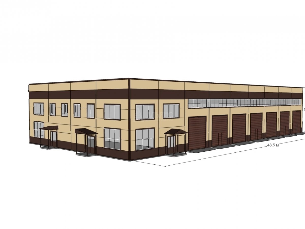 3D визуализация Производственно-деловой комплекс из сэндвич-панелей - фото 7