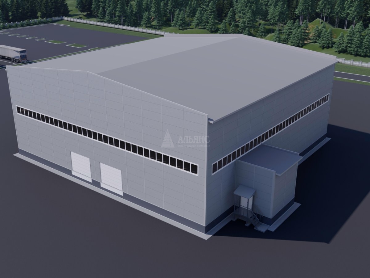 3D визуализация Склад из сэндвич панелей - фото 4