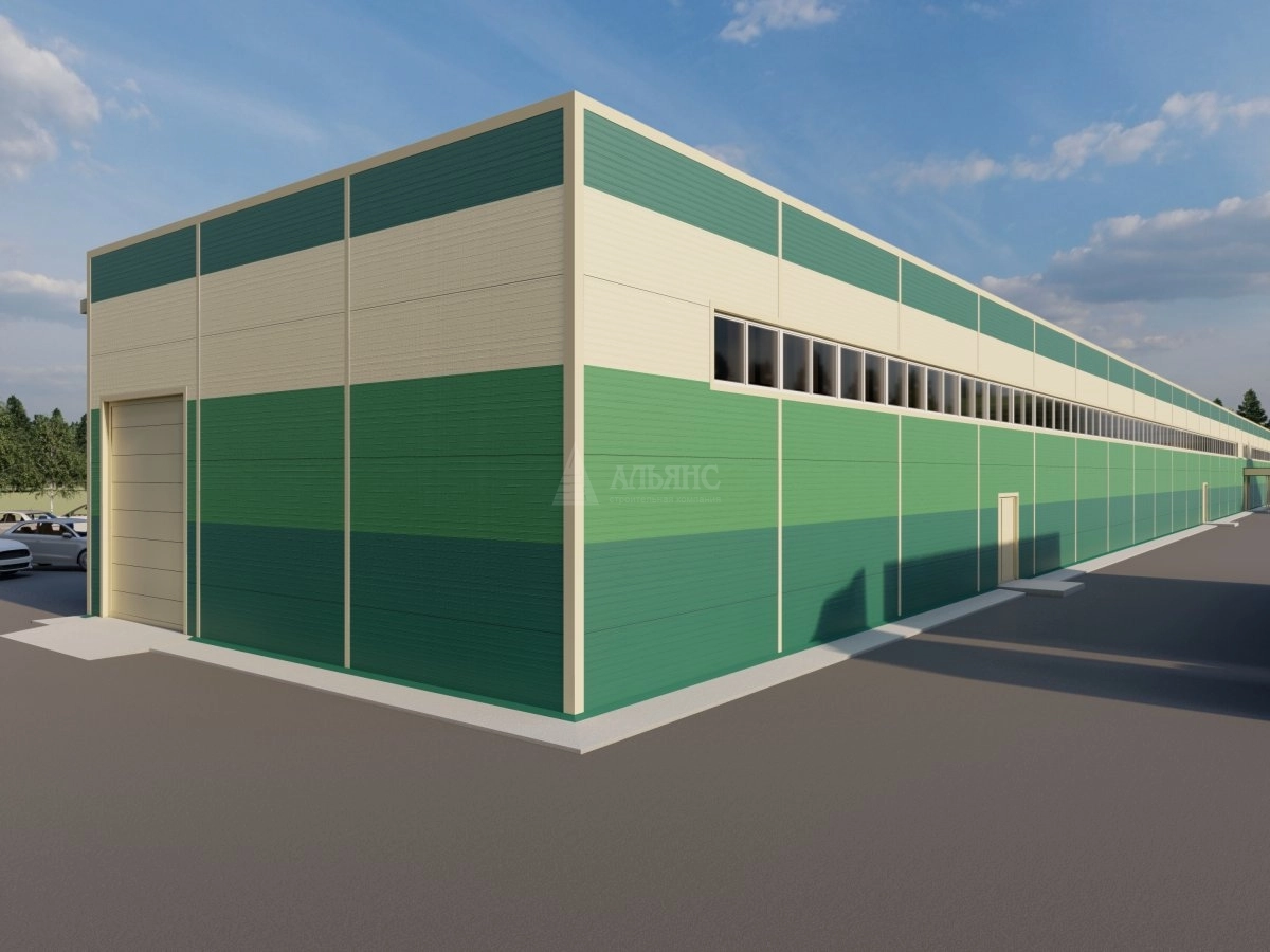 3D визуализация Производственное здание из сэндвич-панелей - фото 6