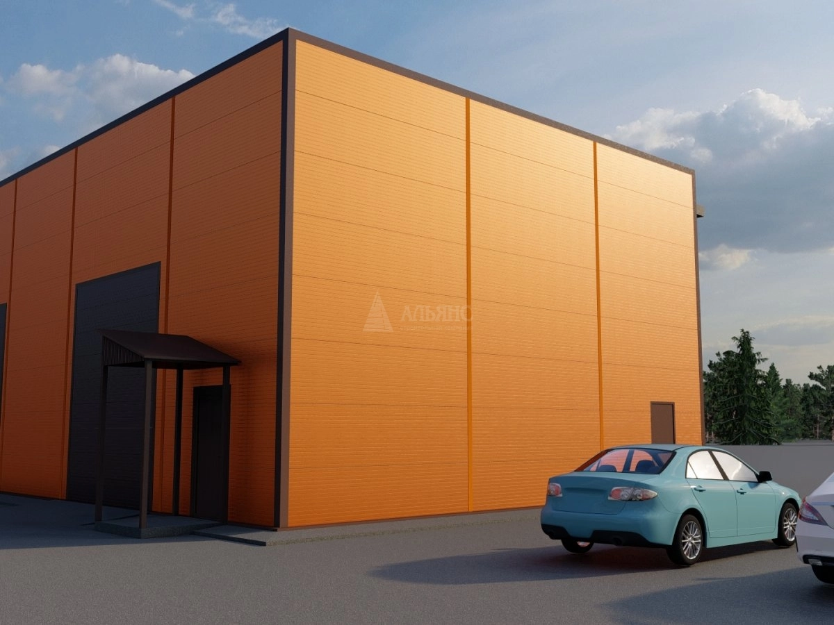 3D визуализация Склад-ангар из сэндвич-панелей - фото 2