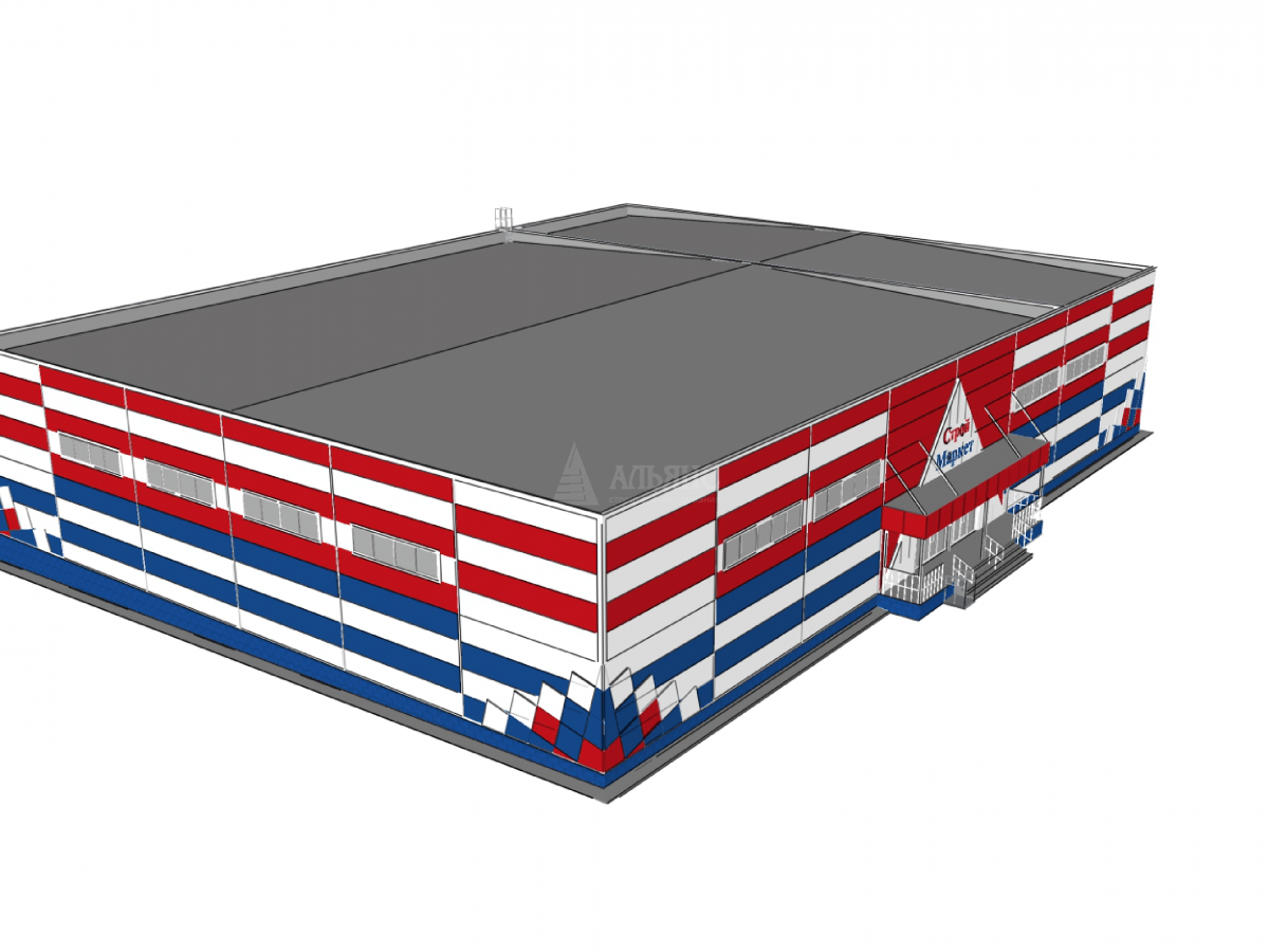 3D визуализация Магазин из сэндвич-панелей - фото 12