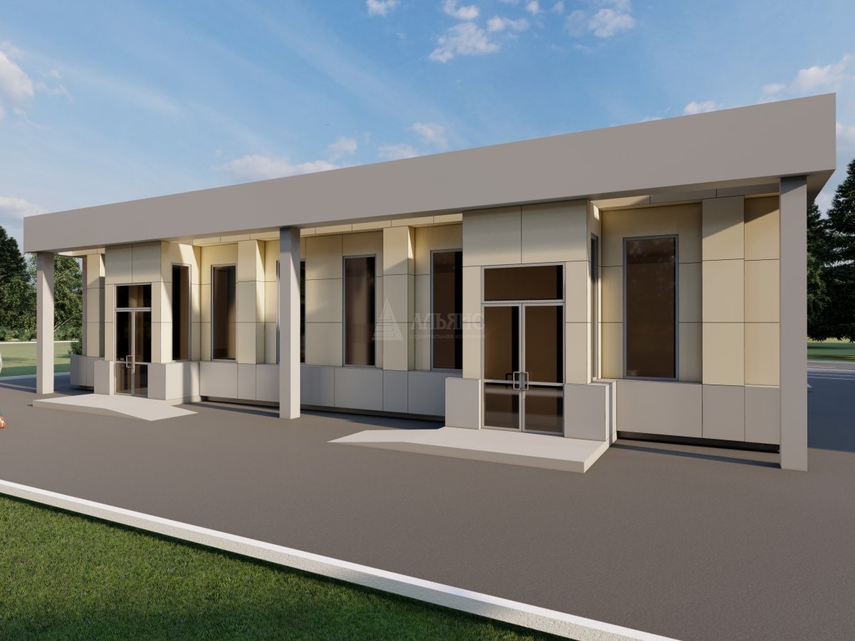 3D визуализация Торговый павильон из сэндвич-панелей - фото 4