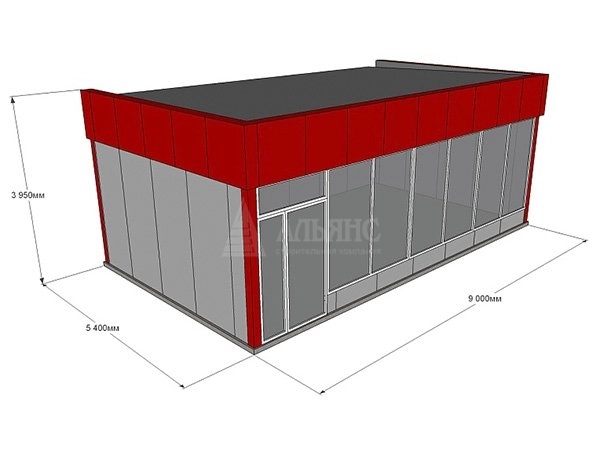 3D визуализация Цветочный павильон из сэндвич-панелей - фото 1